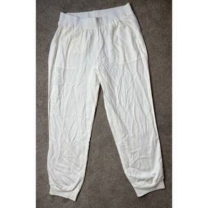 Faherty Women's XL Arlie Day Pull On Jogger Pants Tencel Linen Blend White Beach